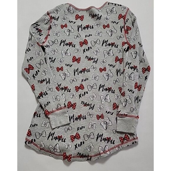 Disney Store Minnie Mouse Bows Greay Thermal LS Sz M - Picture 2 of 5